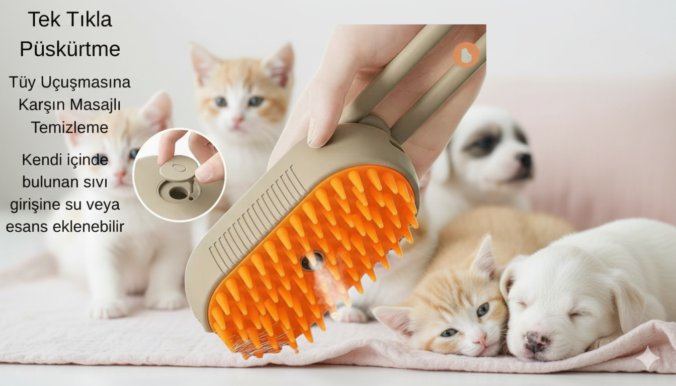 Evcil Hayvanlara Masaj ve Temizlik Tarağı