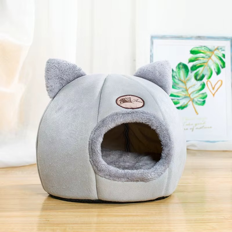 PetLuxe™ Deluxe Kışlık Evcil Hayvan Evi – Peluş Mağara, Ergonomik Uyku Yatağı
